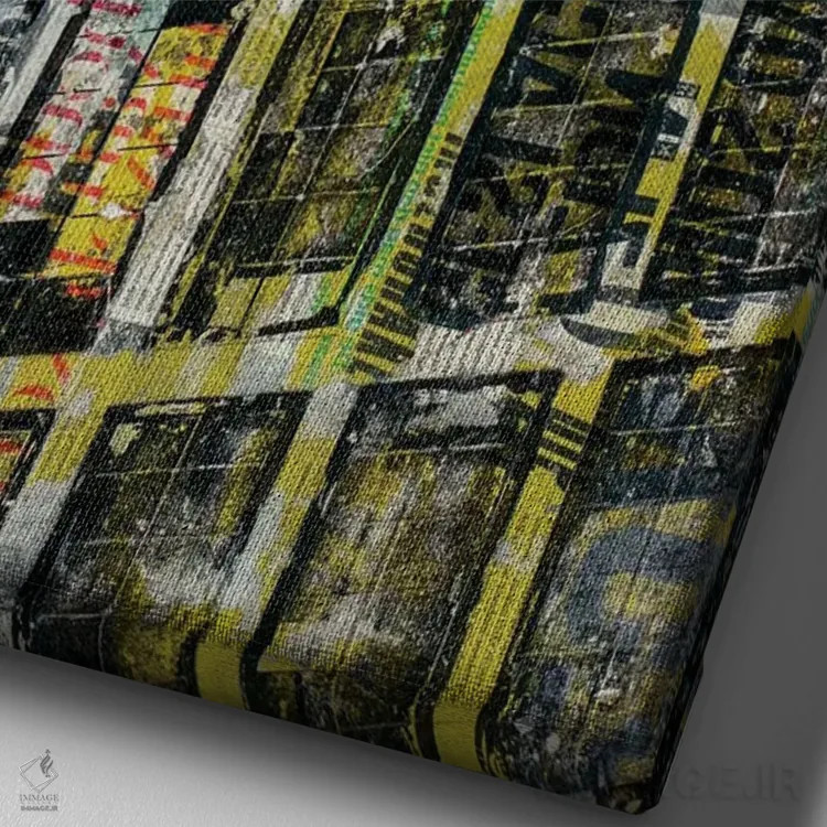 تابلو دکوراتیو یک روز نزد عمو باب اثر دی بی واترمن - نمای نزدیک بافت بوم