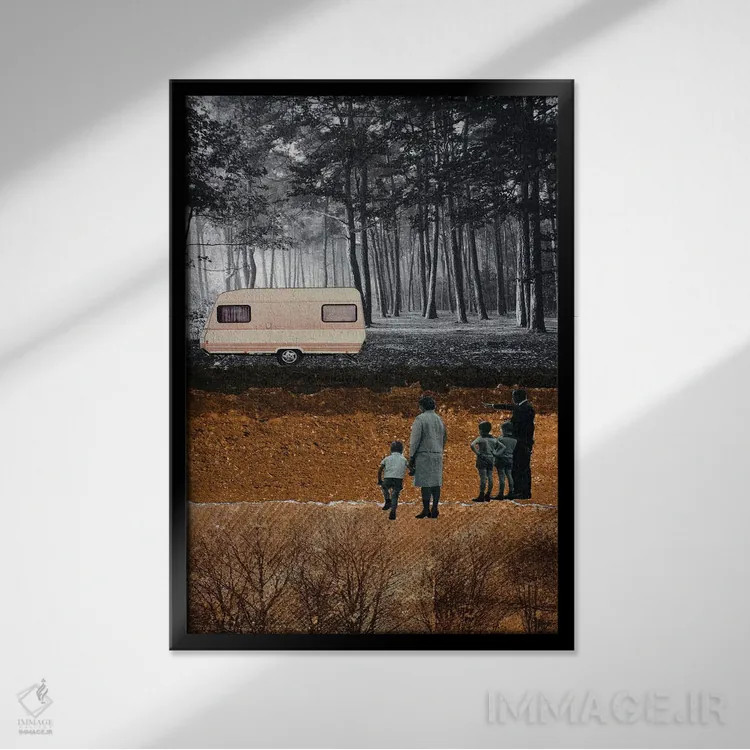 تابلو مدرن تعطیلات خوش اثر دی بی واترمن - نمای قابدار مشکی