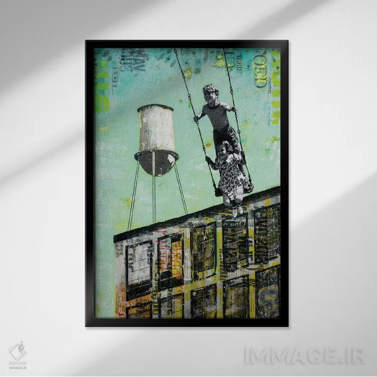 تابلو دکوراتیو یک روز نزد عمو باب اثر دی بی واترمن - نمای قابدار مشکی