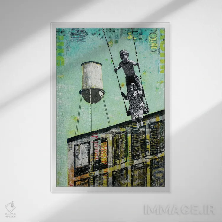 تابلو دکوراتیو یک روز نزد عمو باب اثر دی بی واترمن - نمای قابدار سفید