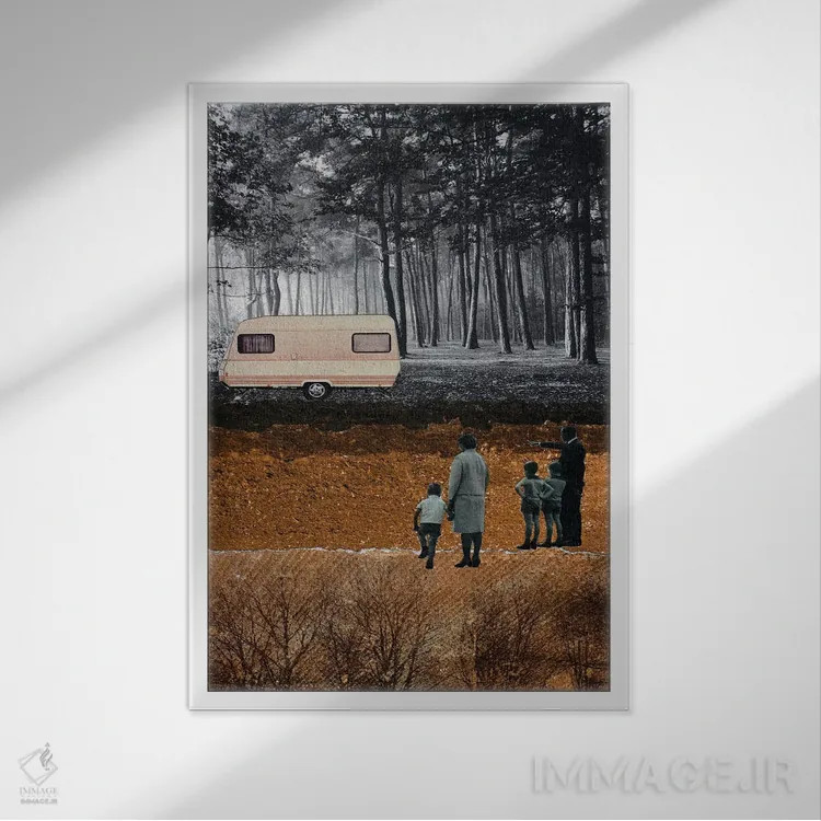 تابلو مدرن تعطیلات خوش اثر دی بی واترمن - نمای قابدار سفید