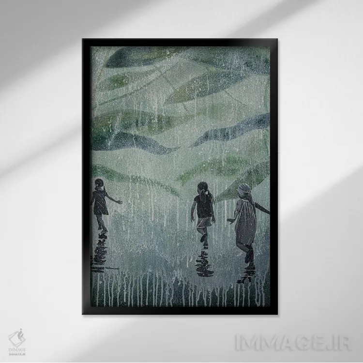 تابلو دکوراتیو باران سختی خواهد بارید اثر دی بی واترمن - نمای قابدار مشکی