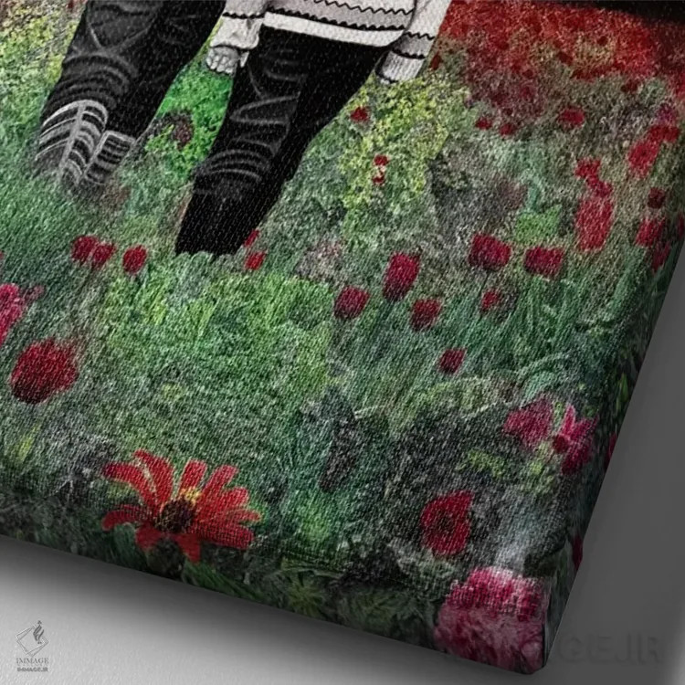 تابلو دکوراتیو با هم به مقصد می رسیم اثر دی بی واترمن - نمای نزدیک بافت بوم