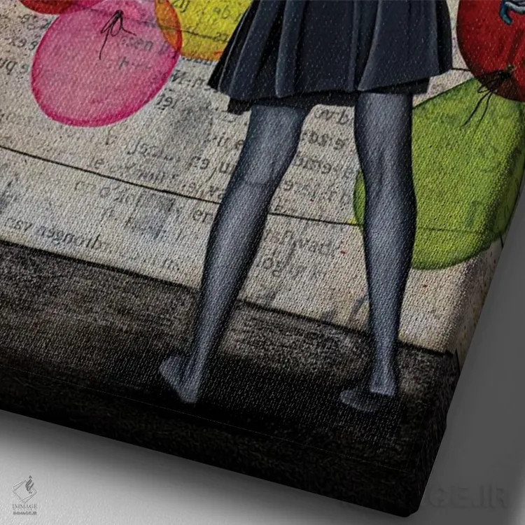 تابلو دکوراتیو بگذار خورشید بتابد اثر دی بی واترمن - نمای نزدیک بافت بوم