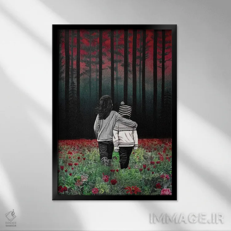 تابلو دکوراتیو با هم به مقصد می رسیم اثر دی بی واترمن - نمای قابدار مشکی