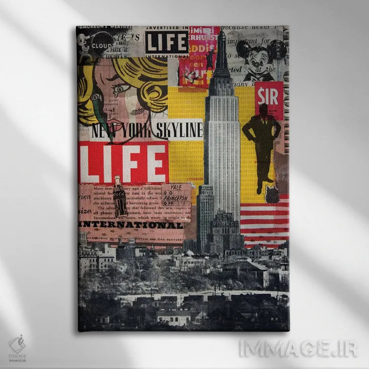 تابلو دکوراتیو معلق در هوا اثر دی بی واترمن - نمای روبهرو روی دیوار