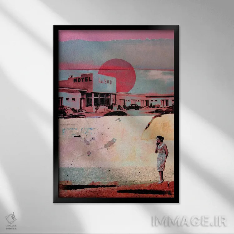 تابلو دکوراتیو متل ۵۰۰ اثر دی بی واترمن - نمای قابدار مشکی