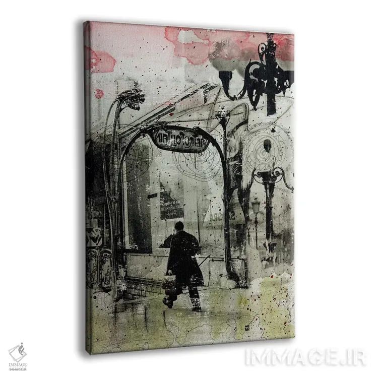 تابلو دکوراتیو ساعت شلوغی اثر دی بی واترمن - نمای پرسپکتیو محصول