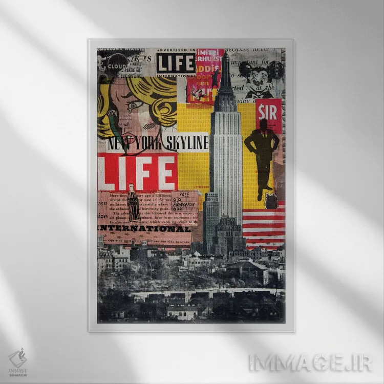 تابلو دکوراتیو معلق در هوا اثر دی بی واترمن - نمای قابدار سفید