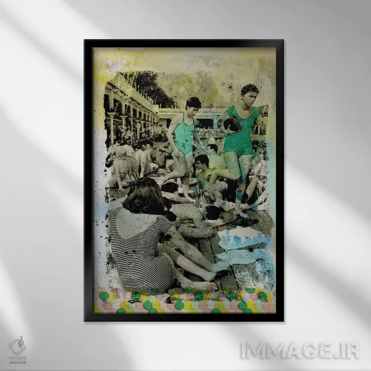 تابلو دکوراتیو یک قطعه اثر دی بی واترمن - نمای قابدار مشکی