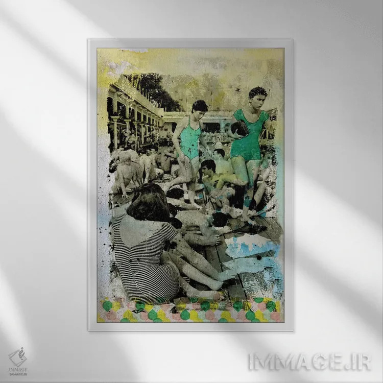 تابلو دکوراتیو یک قطعه اثر دی بی واترمن - نمای قابدار سفید