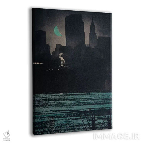 تابلو دکوراتیو هادسون در شب اثر دی بی واترمن - نمای پرسپکتیو محصول