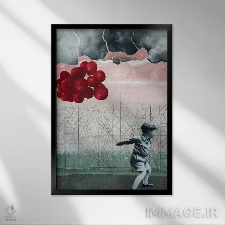 تابلو دکوراتیو روز خوش شانس اثر دی بی واترمن - نمای قابدار مشکی