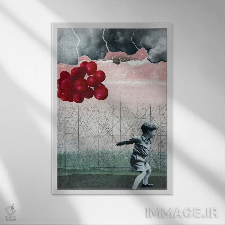 تابلو دکوراتیو روز خوش شانس اثر دی بی واترمن - نمای قابدار سفید