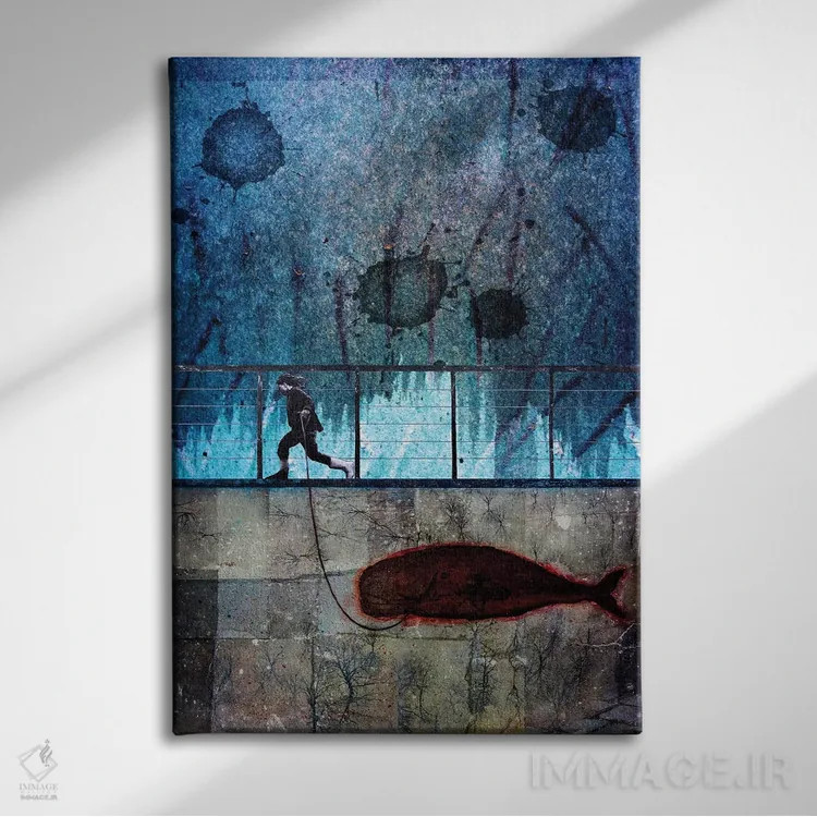 تابلو دکوراتیو دوست خیالی اثر دی بی واترمن - نمای روبهرو روی دیوار