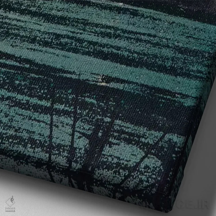 تابلو دکوراتیو هادسون در شب اثر دی بی واترمن - نمای نزدیک بافت بوم