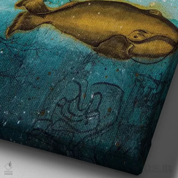 تابلو دکوراتیو همراه خوب اثر دی بی واترمن - نمای نزدیک بافت بوم