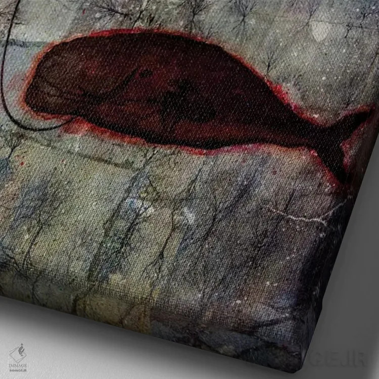 تابلو دکوراتیو دوست خیالی اثر دی بی واترمن - نمای نزدیک بافت بوم