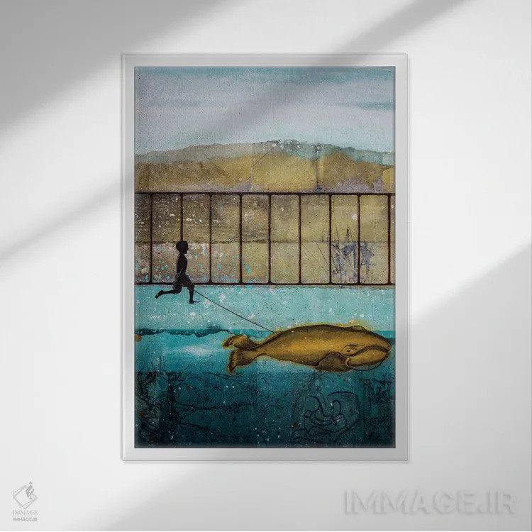 تابلو دکوراتیو همراه خوب اثر دی بی واترمن - نمای قابدار سفید