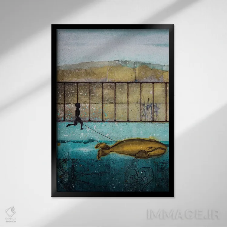 تابلو دکوراتیو همراه خوب اثر دی بی واترمن - نمای قابدار مشکی