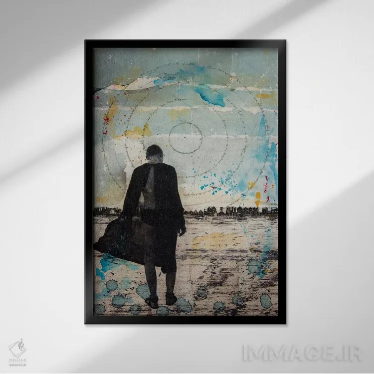تابلو دکوراتیو دختر سرگردان اثر دی بی واترمن - نمای قابدار مشکی