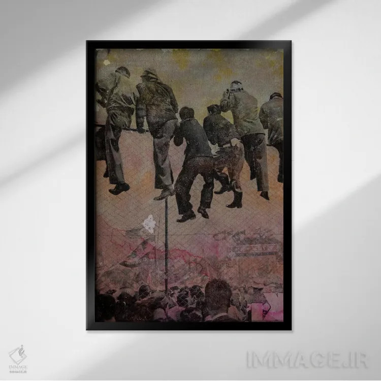 تابلو دکوراتیو تماشاگران اثر دی بی واترمن - نمای قابدار مشکی