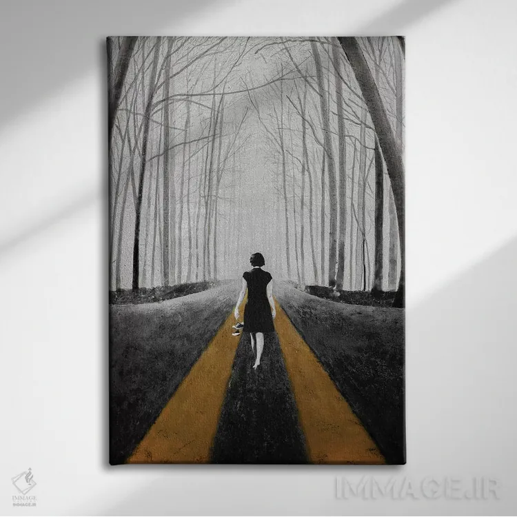 تابلو دکوراتیو درون آبی اثر دی بی واترمن - نمای روبهرو روی دیوار