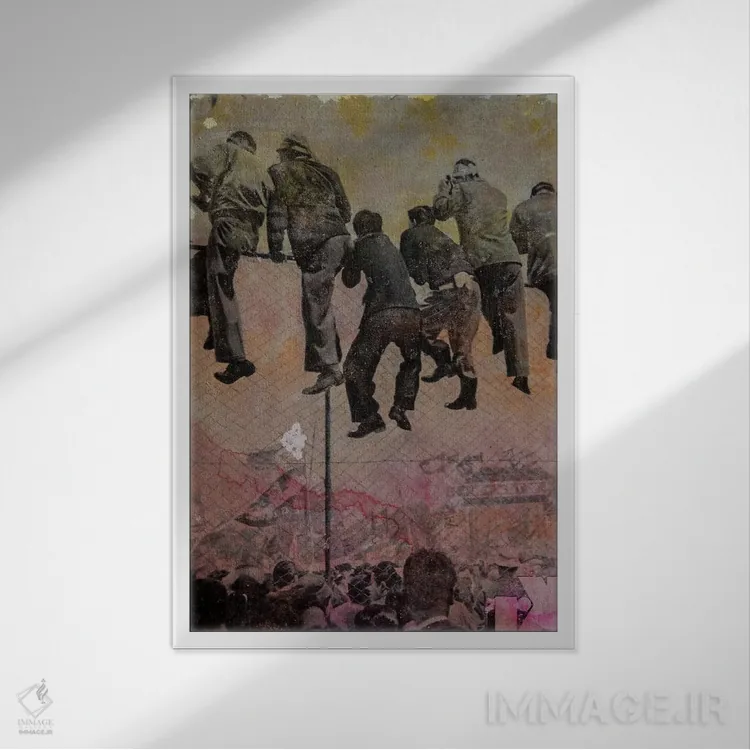 تابلو دکوراتیو تماشاگران اثر دی بی واترمن - نمای قابدار سفید