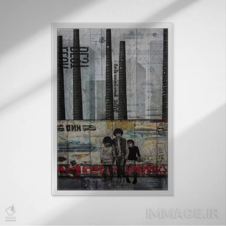 تابلو دکوراتیو مقاومت اثر دی بی واترمن - نمای قابدار سفید