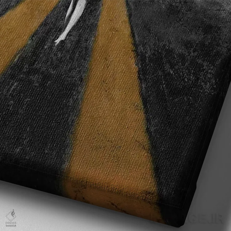 تابلو دکوراتیو درون آبی اثر دی بی واترمن - نمای نزدیک بافت بوم