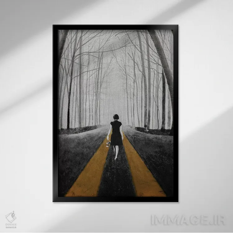 تابلو دکوراتیو درون آبی اثر دی بی واترمن - نمای قابدار مشکی