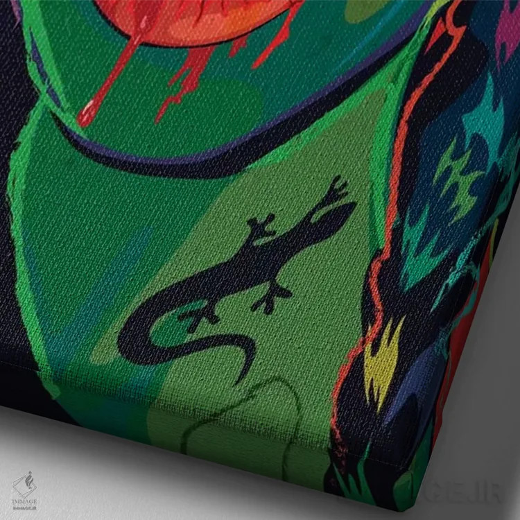 تابلو دکوراتیو من خودم را خیلی دوست دارم اثر دای کریس آرت - نمای نزدیک بافت بوم