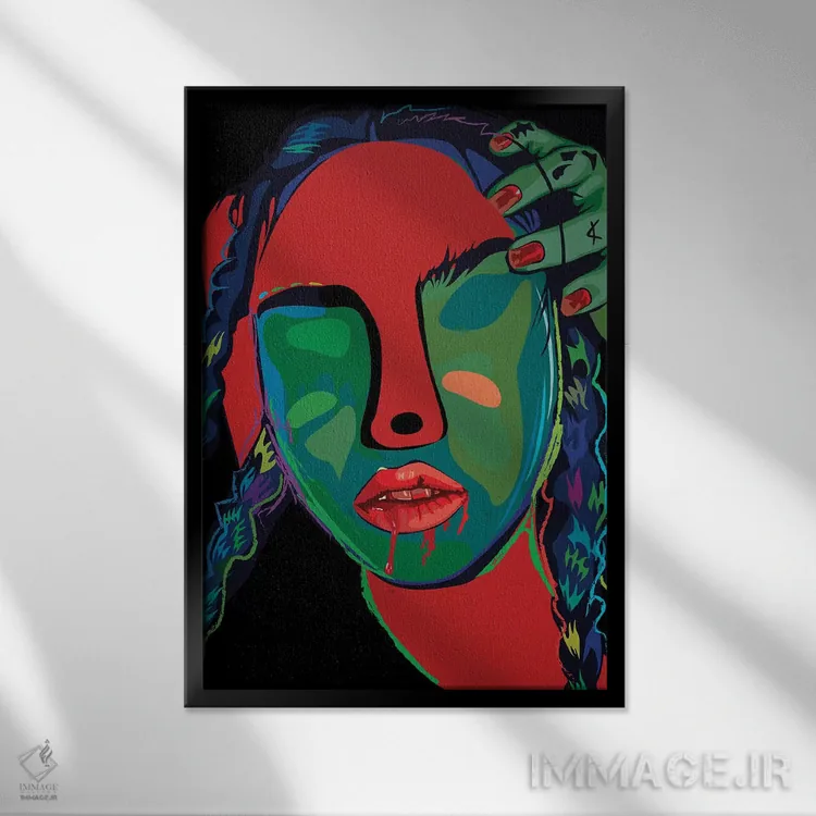 تابلو دکوراتیو پیکره ۲ اثر دای کریس آرت - نمای قابدار مشکی