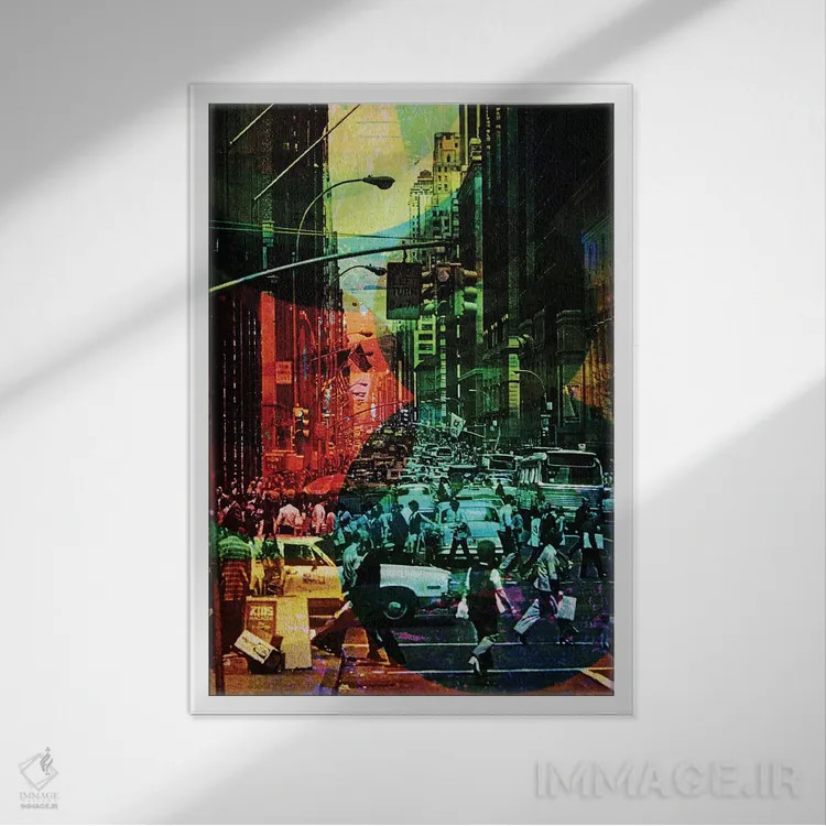 تابلو دکوراتیو هرج و مرج اثر دی بی واترمن - نمای قابدار سفید