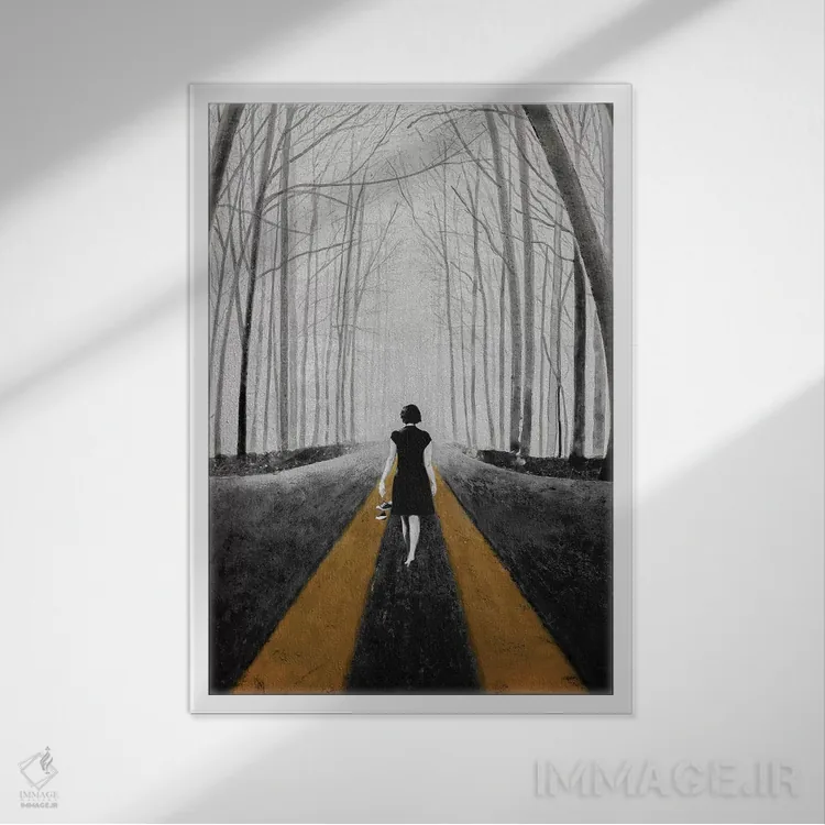 تابلو دکوراتیو درون آبی اثر دی بی واترمن - نمای قابدار سفید