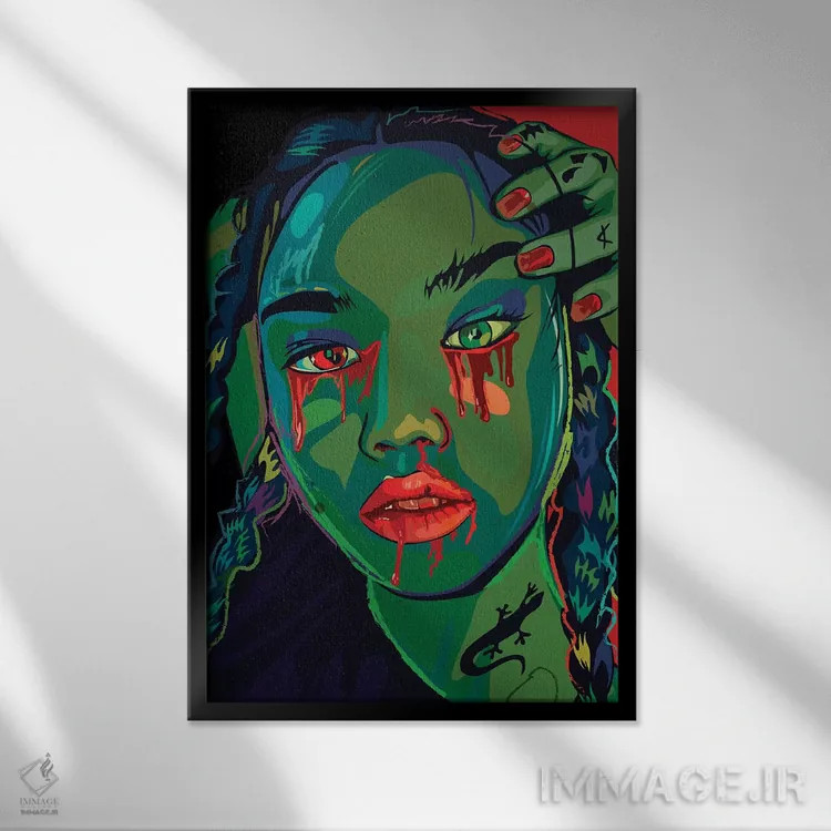 تابلو دکوراتیو من خودم را خیلی دوست دارم اثر دای کریس آرت - نمای قابدار مشکی