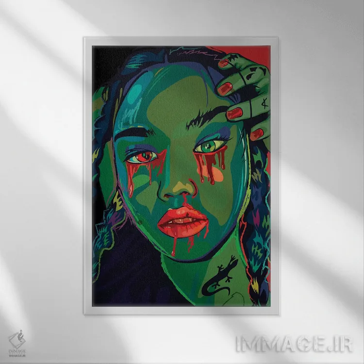 تابلو دکوراتیو من خودم را خیلی دوست دارم اثر دای کریس آرت - نمای قابدار سفید