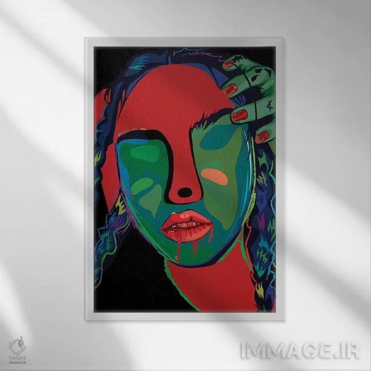 تابلو دکوراتیو پیکره ۲ اثر دای کریس آرت - نمای قابدار سفید