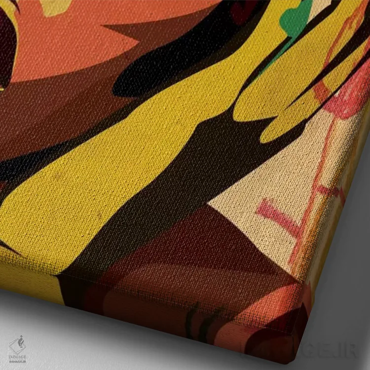 تابلو دکوراتیو کاجی ۷ اثر دای کریس آرت - نمای نزدیک بافت بوم