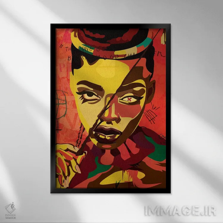 تابلو دکوراتیو کاجی ۶ اثر دای کریس آرت - نمای قابدار مشکی