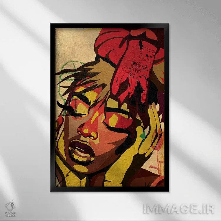 تابلو دکوراتیو کاجی ۷ اثر دای کریس آرت - نمای قابدار مشکی