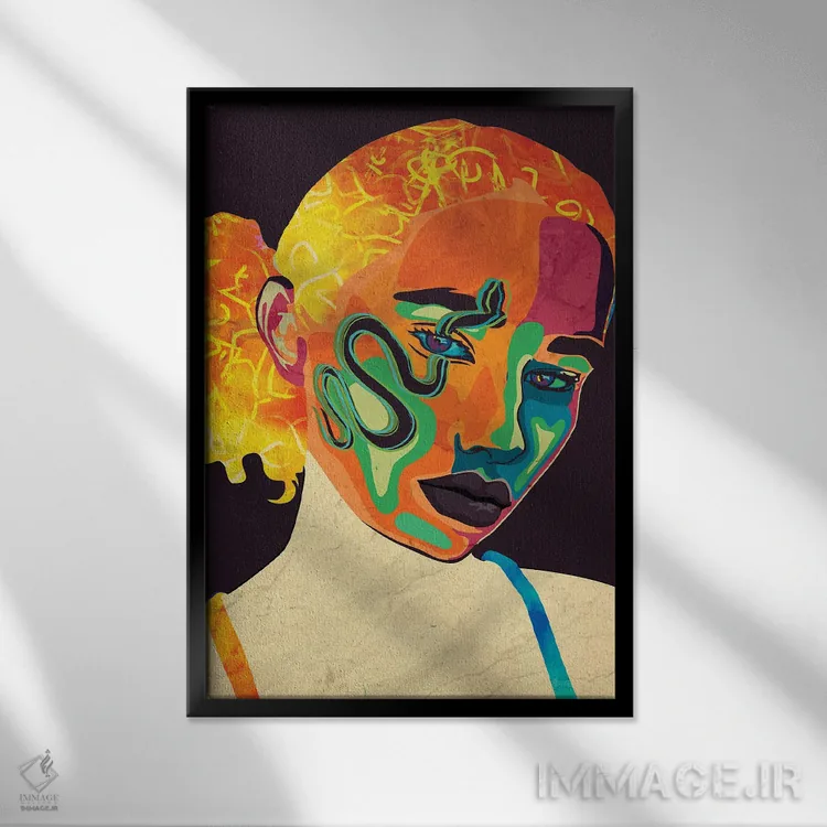 تابلو دکوراتیو پالی اثر دای کریس آرت - نمای قابدار مشکی