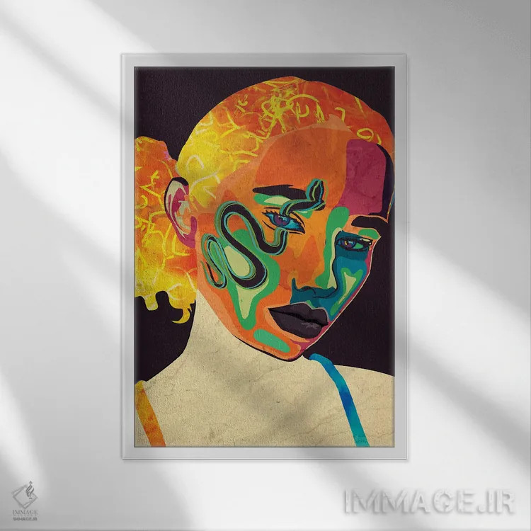 تابلو دکوراتیو پالی اثر دای کریس آرت - نمای قابدار سفید