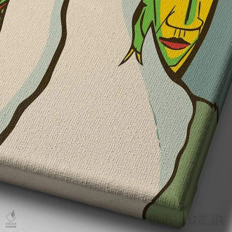 تابلو دکوراتیو دختر با سیگار MMXXII اثر دای کریس آرت - نمای نزدیک بافت بوم