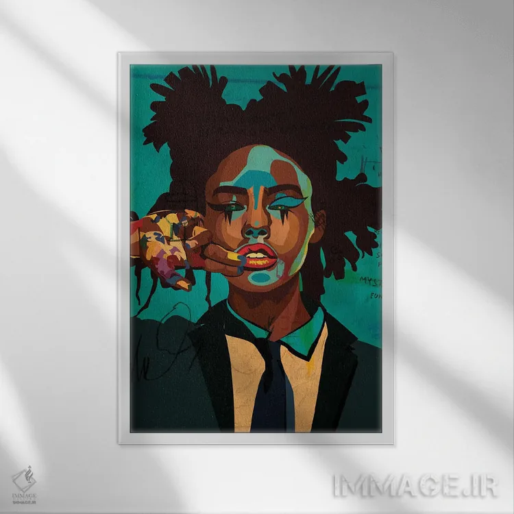 تابلو دکوراتیو دختر نقاش اثر دای کریس آرت - نمای قابدار سفید