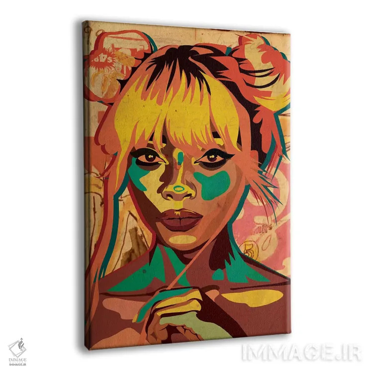 تابلو دکوراتیو دختر با موی گوجه ای اثر دای کریس آرت - نمای پرسپکتیو محصول