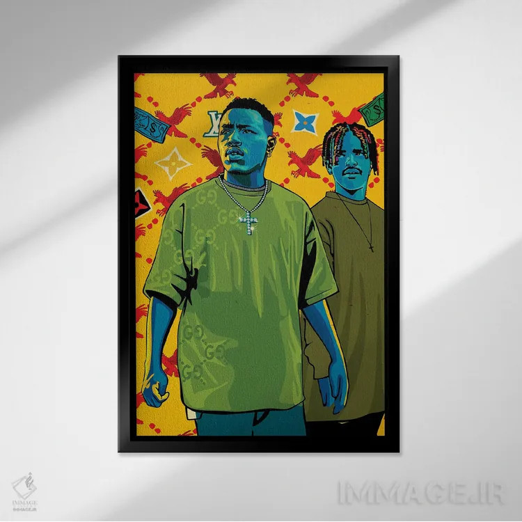 تابلو دکوراتیو تهدیدی برای جامعه اثر دای کریس آرت - نمای قابدار مشکی