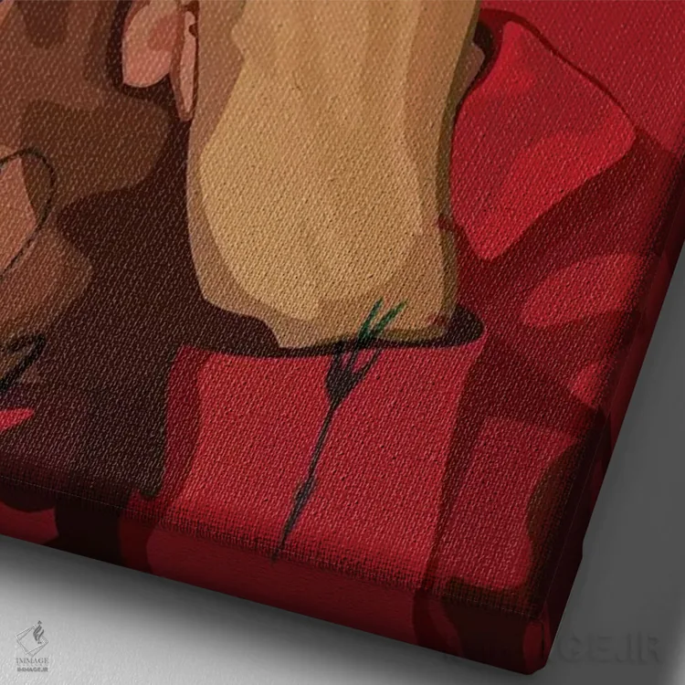 تابلو دکوراتیو دختر کک مکی اثر دای کریس آرت - نمای نزدیک بافت بوم