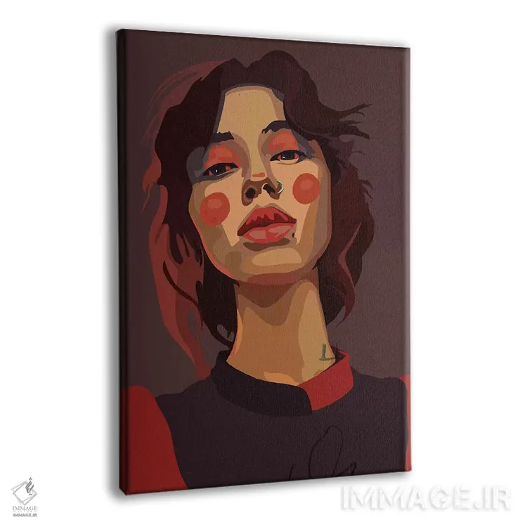 تابلو دکوراتیو دختر گردن دراز اثر دای کریس آرت - نمای پرسپکتیو محصول