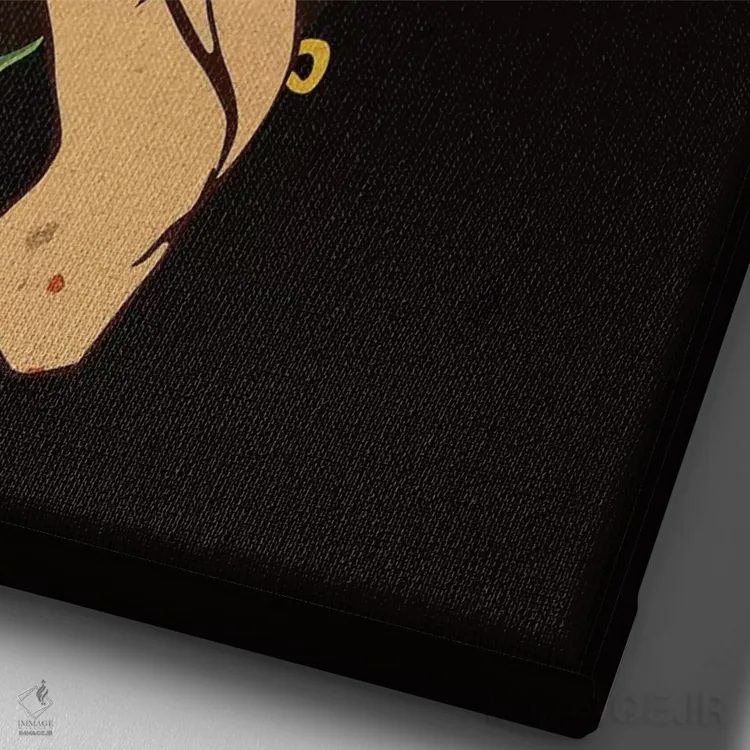 تابلو دکوراتیو دختر پرانرژی اثر دای کریس آرت - نمای نزدیک بافت بوم